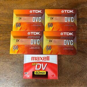 New TDK DVC Mini Camcorders Superior Grade Cassette Recording Tapes 60 Min Set 4